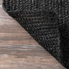 Farmhouse Rectangular Area Rug, Hand Woven Braided Black Natural Jute, 10' X 14'