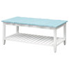 Coast to Coast Coastal Boardwalk White/Teal Cocktail Table 66100