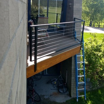 Cable Railings & Steel Stair on New Deck