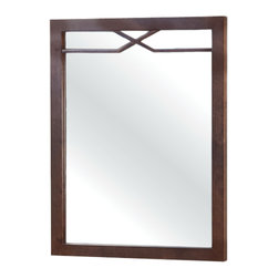 Abigail 30" x 24" Framed Wall Mirror in American Walnut - Bathroom Mirrors