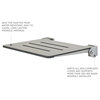 SlimLine Folding Wall Mount Shower Bench Seat, Weathered Ash Seat, Silver