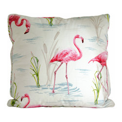 Flamingo throw pillow decorative cushion cover 20" - Decorative Pillows