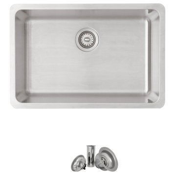 STYLISH 27 inch Single Bowl Undermount and Drop-in Stainless Steel Kitchen Sink