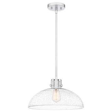 Quoizel Iona 1-Light Pendant, Polished Chrome/Clear Seeded, QP5360C