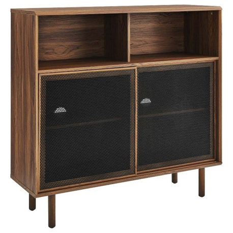 Modway Kurtis 47" MDF and Particleboard Display Cabinet in Walnut