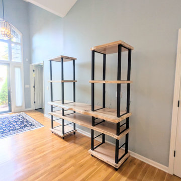 Live Edge Ambrosia Maple Shelving Unit | Custom Vinyl Record & Media Storage