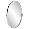 Dante Polished Silver Round Mirror, Modern, Metal, 30 X 30