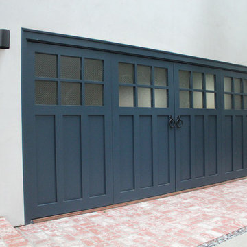 Blue Carriage Doors with Glass Windows - Studio City, CA