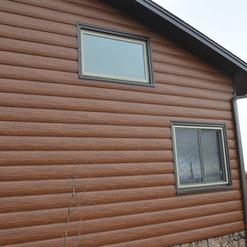 Custom Log Home - Steel Log Siding Cheyenne, WY
