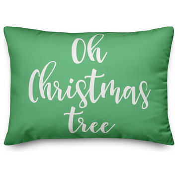 Oh Christmas Tree, Light Green 14x20 Lumbar Pillow