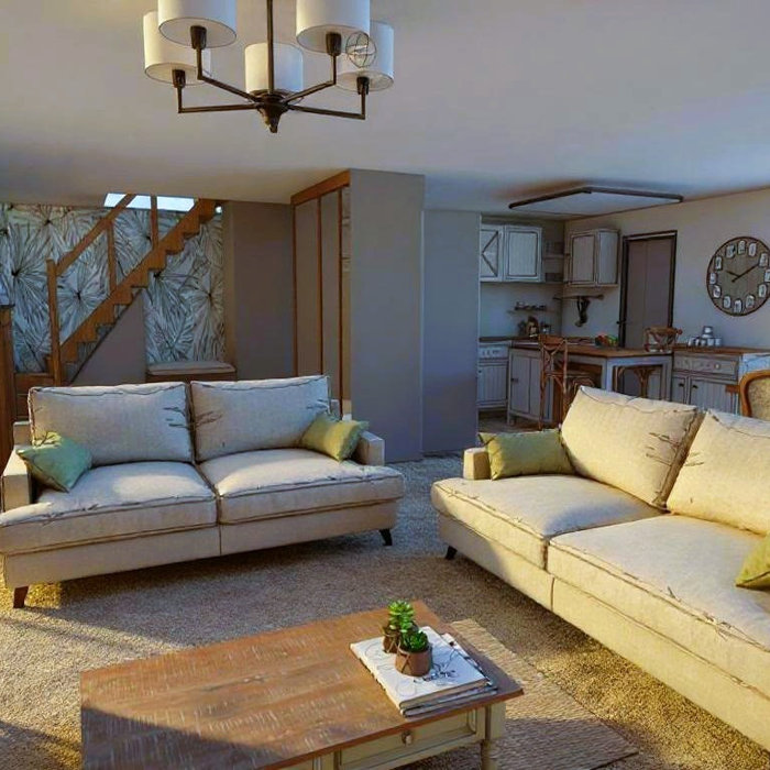 projection 3D d'une future maison achetée sur plan