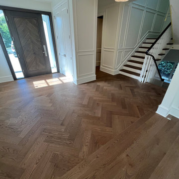 Engineered Wood Flooring with Herringbone Inlays – Cadboro Bay, BC
