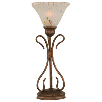 Toltec Lighting Swan Table Lamp, Bronze, 7" Frosted Crystal Glass