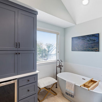 Contemporary Farmhouse Primary Bath + Closet Remodel Olathe, KS