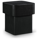 Meridian Furniture - Oakmont Veneer Coffee Table, Black, End Table - Add functionality and style to your living room or den with this handsome Oakmont black end table. Its rich black finish and oak veneer bring a touch of sophistication, while the art deco design adds timeless elegance. Perfect for showcasing decor or enjoying coffee with friends, its sturdy construction ensures durability and versatility. Elevate your space with this essential piece that harmonizes practicality with aesthetic appeal, promising to be the focal point of your living area for years to come.