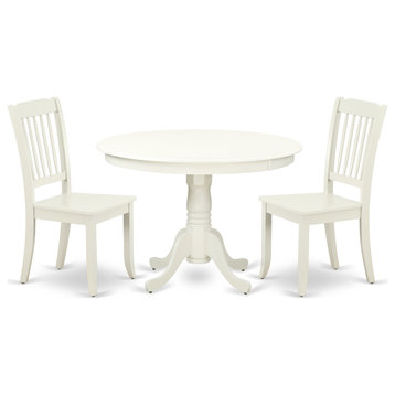 3-Piece Round 42" Table and 2 Vertical Slatted Chairs