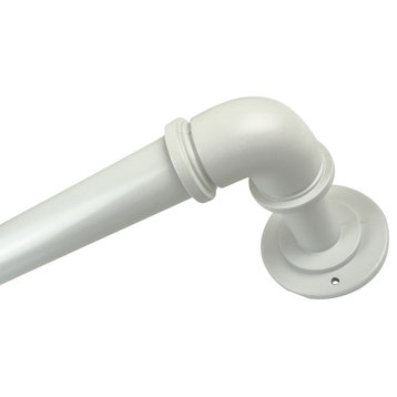 1" Pipe Blackout Curtain Rod, White, 28-48"