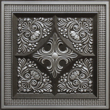 Antique Silver 3D Ceiling Panels, 2'x2', 4 Sq Ft
