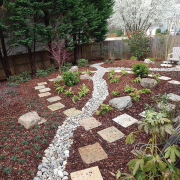 Oriental themed shade garden