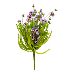Shea's Wildflower - 18" Parchment Straw Flower Bush, Lavender - Artificial Flower Arrangements