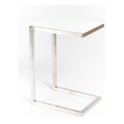 Safari Cee Satin Nickel Side Table | Pure White Acid - Coffee Tables