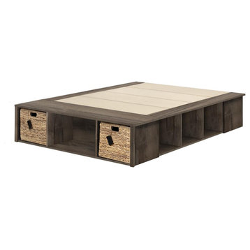 Avilla Storage Bed with Baskets - Fall Oak