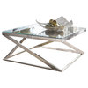 Coylin Square Cocktail Table, Brushed Nickel