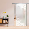 Sliding Glass Door With Frosted Design ALU100, 30"x81", Recessed Grip