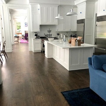 AMAGANSETT: 10" COUNTRY GRADE WHITE OAK INSTALLED, FINISHED W EBONY/ESPRESSO MIX