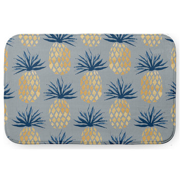 24" x 17" Pineapple Stripes Bathmat, Pretty Grey