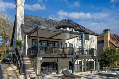 Residential: Attached Motorized Louvered Pergola on a Deck
