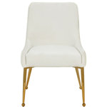 Meridian Furniture - The Ace Dining Chair, Cream and Gold, Pleated Velvet, Set of 2 - Elegant and eye-catching, the stunning Cream Velvet Ace Dining Chair from Meridian Furniture is the perfect addition to any space.