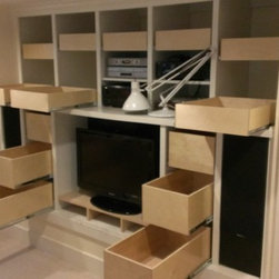 Media Center Pull Out Shelving - Cabinet And Drawer Handle Pulls