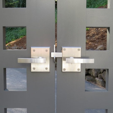Alta Contemporary Lever Latch on Double Gate with Dummy Handle