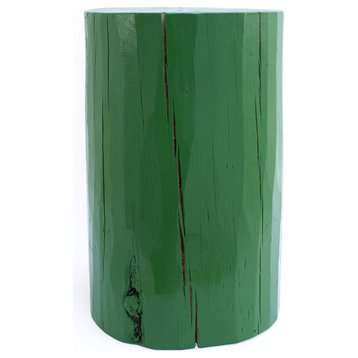 Pintado Log Table, Richmond Green | Benjamin Moore Natura® Paint - 553, 12" Dia X 20" H