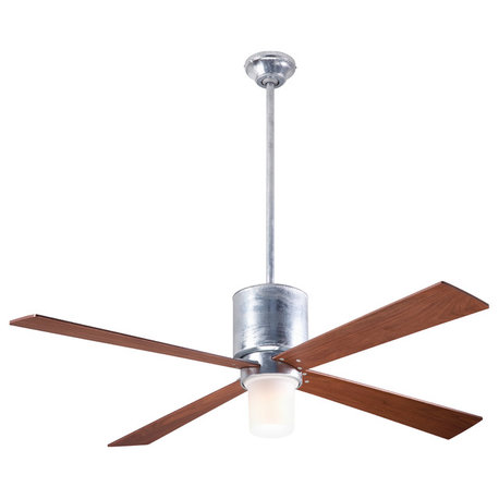 Lapa 17W LED Fan, Galvanized, 50" Mahogany Blades