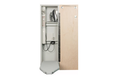Deluxe Fixed Position Electric Ironing Center, Flat Maple Veneer Door