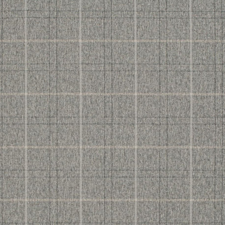 Grey Performance Plaid woven Upholstery Fabric by the Yard