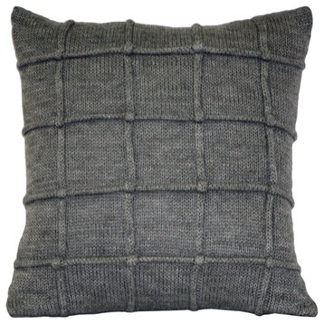 Pillow Decor, Hygge Urban Gray Knit Pillow