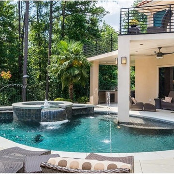 Mediterranean Inspired, Contemporary Home Build | Home Theatre & Pool