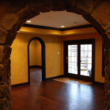 Olde English Aged Plaster Finish throughout an entire Lower Level in Virginia
