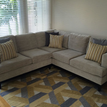 Simple Transitional Sectional with Geo Rug | The Sofa Company