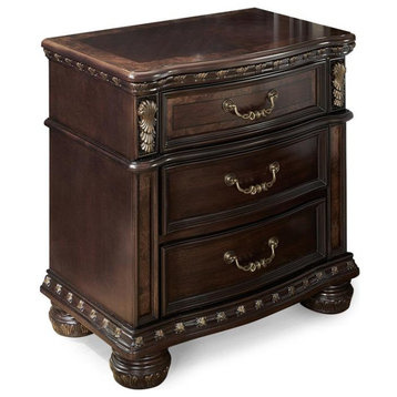 Steve Silver Monte Carlo Rich Cocoa Chocolate 3-drawer Wood Nightstand