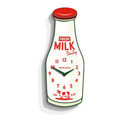 Retro Milk Bottle Wall Clock - Wall Clocks