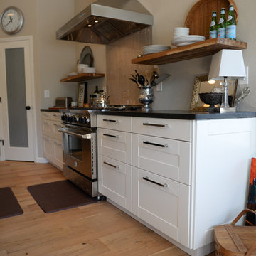 IKEA kitchen remodel with custom shaker style cabinet fronts