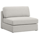 Meridian Furniture - Beckham Beige Durable Linen Textured Fabric Armless, Beige, Armless Chair - Liven up your living space with this Beckham beige durable linen polyester fabric armless chair. Its beige color complements any contemporary home decor, while its durable linen and polyester fabric upholstery provides you with a soft and comfortable place to sit. This armless chair is modular, so you can create infinite configurations, which are easily attached using the attachment latch underneath. Its linen, wood, and foam construction guarantees stability for years to come.