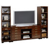 Hammary Modern Lodge Entertainment Console with Piers in Rustic Cherry