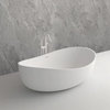 Vanity Art 63"x37" White Stone Freestanding Soaking Bathtub
