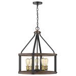 Z-lite - Z-Lite 472-5D-RM Five Light Pendant Kirkland Rustic Mahogany - Add elegance over a dining room table with the open frame of this five-light pendant light. Richly hued, the rustic mahogany finish offers a warm feel to the faux barnwood construction.