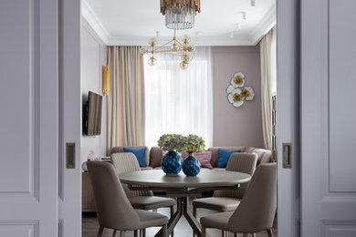 Photo of a transitional dining room in Moscow.